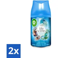 Air Wick 2 x - Luchtverfrisser Navulling - Turquoise Oase - Automatische Spray - 250 ml - Geurverspreiding - Tropische Geur - Drijfhout - Zeenevel - Bries