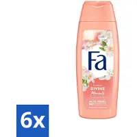 Fa 6 x - Douchecrème - Divine Moments - Verzorgen & Voeden - Verfrissend - 250 ml - Douchecrème - Douchecreme - Camelia Geur - Luxe Douchecrème - Natuurlijke Ingrediënten