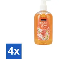 Sence 4 x – Handzeep – Splash To Bloom Peach – 500 ml - Handzeep - Perzikgeur - Reiniging - Handen Reinigen - Zachte Handzeep