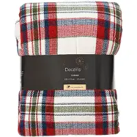 Kaemingk Kerstkleed geruit | wit/rood | 170x130cm