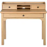 Famanu bureau, Scandinavisch design met opbergruimte - Wit/Natuurlijk