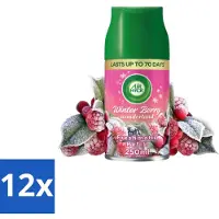 Air Wick 12 x Freshmatic – Automatische Luchtverfrisser Navulling – Winter Berry Wonderland - 250 ml - Winterse Geur - Frisse Geur - Bessen Geur - Geur Neutraliseren - Geur Verspreiden