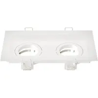 LEDVION – LED Inbouwspot Dubbel Rechthoek 185x100mm – Wit – Dimbaar – Kantelbaar – GU10 – IP20