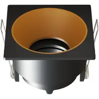 LEDVION – LED Inbouwspot Vierkant 81x81mm – Zwart / Goud – Dimbaar – Kantelbaar – GU10 – IP20