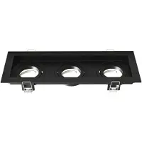 LEDVION – LED Inbouwspot Triple Rechthoek 270x100mm – Zwart – Dimbaar – Kantelbaar – GU10 – IP20