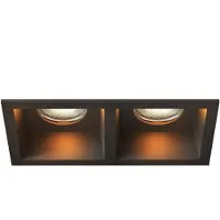 LEDVION – LED Inbouwspot Dubbel Vierkant 162x150x175mm – Zwart – Dimbaar – GU10 – 2700K – 3W – IP20
