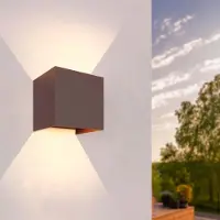 LEDVION - LED Wandlamp Buiten Tweezijdig, 3W, 3000K, IP54, Dimbaar, Roest