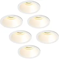 LEDVION – 6x LED Inbouwspot Rond ø81mm – Wit – Dimbaar – Kantelbaar – GU10 – 2700K – 3W – IP20