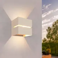 LEDVION - LED Wandlamp - 3W - 3000K - IP54 - Tweezijdig - Beige - Buitenlamp