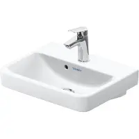 Duravit No.1 HWB, 450 mm, wit, met afvoeroverloop, met handgreepbediening, 1 stuk.