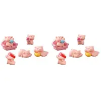 Typecat 12 Stuks Miniatuur Varkens Beeldjes Leuke Roze Varken Familie Speelgoed Cijfers DIY Ambachten voor Fairy Tuin Decoratie Thuis Decoraties