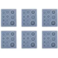 Typecat 6X DIY Siliconen Mal Hars Knop Handgemaakte Hars Mal met Gat Hanger Knop Clay Epoxy Hanger voor Sleutelhanger Benodigdheden