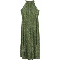 Trendyol Dames Groen Paisley Maxi Mouwloos Casual A-lijn Grote maten Jurk