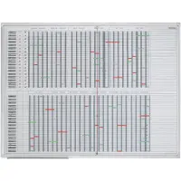 Franken Jaarkalender JetPlaner SJPC1235, magnetisch, opbergbak, groot formaat, B 1200 x H 900 mm, staal & aluminium, wit, incl. accessoires