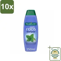 Palmolive 10 x Shampoo Anti-Roos 350 ml - Grootverpakking - Anti-roos Shampoo - Wilde Munt Shampoo - Roosbestrijdend Shampoo - Gezonde Hoofdhuid - Verfrissend Haar