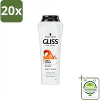 Gliss kur 20 x Gliss-Kur - Shampoo - Total Repair - Herstelt & Versterkt - Gehydroliseerd - 400 ml - Grootverpakking - Herstel Haar - Versterk Haar - Beschadigd Haar - Gespleten Haarpunten - Gezonde Glans