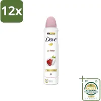 Dove - Deodorant - Spray Go Fresh - Granaatappel - Fruitige geur - 250 ml - Voordeelverpakking - 12 stuks - Fruitige Geur - Anti-Transpirant