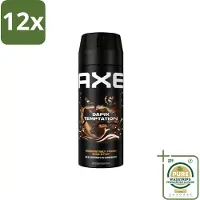 Axe Deodorant Bodyspray Dark Temptation 150 ml - Voordeelverpakking - 12 stuks - Geurbeheersing - Donkere chocolade