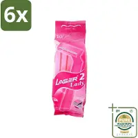 Benson - Laser Twin Women - Wegwerpscheermesjes - Voor Vrouwen - 10 Mesjes - Voordeelverpakking - 6 stuks - Tweevoudige scheermesjes - Vrouwelijke scheermesjes