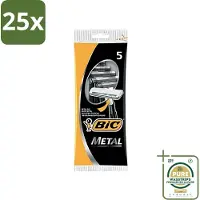 BIC 25 x - Scheermesjes - Metaal - Enkel Mesje - Wegwerpmesjes - 5 Scheermesjes - Grootverpakking - Scheermesje - Wegwerpmesje - Roestvrij Staal - Enkel Mesje - Precisie Scheren