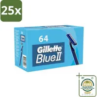 Gillette 25 x - Blue 2 - Wegwerpscheermesjes - Duurzaam en comfortabel - 64 Scheermesjes - Grootverpakking - Scheermesjes - Wegwerpscheermesjes - Blue Ii - Scheerbeurt - Duurzaam Scheermesje