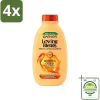 Garnier - Loving Blends - Shampoo - Honing Goud - Beschadigd & Breekbaar Haar - 300 ml - Voordeelverpakking - 4 stuks - Beschadigd haar - Breekbaar haar