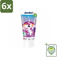 Jordan Tandpasta Kids 0-5 jaar 50 ml - Voordeelverpakking - 6 stuks - Tandpasta voor kinderen - Kindertandpasta
