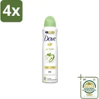 Dove - Deodorant - Go Fresh Cucumber & Green Tea - Frisse en kalmerende geur - 250 ml - Voordeelverpakking - 4 stuks - Fris Geur - Zweetbescherming