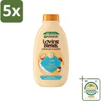 Garnier 5 x Loving Blends Rijke Argan Shampoo 300 ml - Grootverpakking - Argan Shampoo - Arganolie - Droog Haar - Onhandelbaar Haar - Haarvoeding