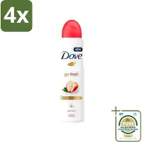 Dove - Deodorant - Go Fresh Apple & White Tea - Verfrissend en fruitig - 250 ml - Voordeelverpakking - 4 stuks - Fris geur - Zweet en geur bescherming