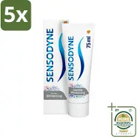 Sensodyne 5 x - Tandpasta - Gentle Whitening - Milde Reiniging - 75 ml - Grootverpakking - Gevoelige Tanden - Wittere Tanden - Milde Whitening - Tandpasta - Tandglazuur