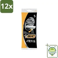 BIC - Scheermesjes - Metaal - Enkel Mesje - Wegwerpmesjes - 5 Scheermesjes - Voordeelverpakking - 12 stuks - Scheermesje - Wegwerpmesje