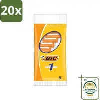 BIC 20 x - Scheermesjes - Enkel Mesje - Wegwerpmesjes - 5 Scheermesjes - Grootverpakking - Scheermesje - Wegwerpmesje - Enkel Mesje - Roestvrij Staal Mesje - Chroomcoating