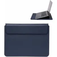 VHV Laptophoes 15.6 Inch - Laptoptas - Laptopsleeve - Waterafstotende -PU Sleeve met Polssteun en Magnetische Sluiting - Blauw