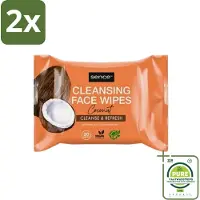 Sence - Coconut - Gezichtsreinigingsdoekjes - Verzorgend - 20 Doekjes - Voordeelverpakking - 2 stuks - Gezichtsreinigingsdoekjes - Kokos