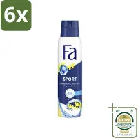 Fa - Deodorant Spray - Sport - Citroen - Tegen Vlekken - 48 uur Bescherming - 150 ml - Voordeelverpakking - 6 stuks - Anti vlekken - 48 uur bescherming