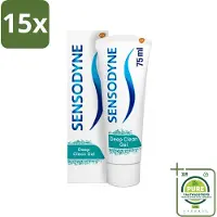 Sensodyne 15 x - Tandpasta - Deep Clean - Voor Frisse Adem - 75 ml - Grootverpakking - Gevoelige Tanden - Diepe Reiniging - Frisse Adem - Tandpasta - Tandbederf