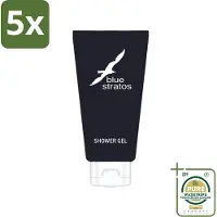 Blue Stratos 5 x - Douchegel - Verfrissende Geur - 200 ml - Grootverpakking - Douchegel - Douchegel Man - Douchegel Fris - Douchegel Klassiek - Douchegel Voor Mannen