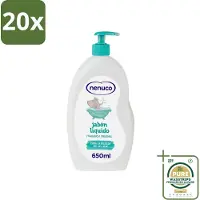 Nenuco 20 x - Jabon Líquido - Vloeibare Zeep - Originele Geur - Met Doseerpomp - 650 ml - Grootverpakking - Vloeibare Zeep - Handzeep - Douchegel - Badzeep - Baby Huid