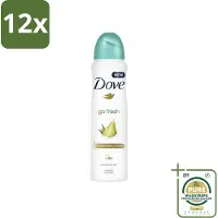 Dove - Deodorant - Spray Go Fresh Pear & Aloe - Frisse en verzorgende geur - 250 ml - Voordeelverpakking - 12 stuks - Anti-transpirant - Fris gevoel