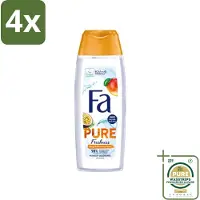 Fa - Douchegel - Pure Freshness Mango & Passievrucht - Verfrissend & Zoet - Hydraterend - 250 ml - Voordeelverpakking - 4 stuks - Hydraterende douchegel - Tropische geur