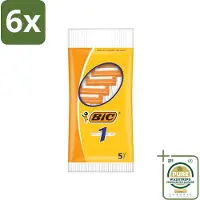 BIC - Scheermesjes - Enkel Mesje - Wegwerpmesjes - 5 Scheermesjes - Voordeelverpakking - 6 stuks - Enkel mesje - Roestvrijstalen mesje