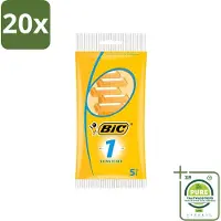 BIC 20 x - Scheermesjes - Sensitive - Enkel Mesje - Wegwerpmesjes - 5 Scheermesjes - Grootverpakking - Scheermesje - Gevoelige Huid - Wegwerpscheermesje - Roestvrij Staal - Polymerische Bekleding
