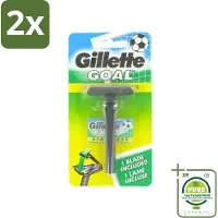 Gillette - Goal - Scheerset - Stainless Steel - Duurzaam en scherp - 1 Scheermesje - Voordeelverpakking - 2 stuks - Scheermes - Mesjes