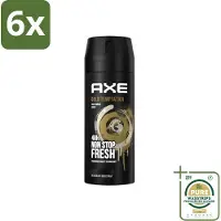 Axe - Deodorant Bodyspray - 48hrs Non Stop Fresh - Gold Temptation - Gold Amber - 150 ml - Voordeelverpakking - 6 stuks - Frisheid - Geur