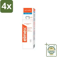 Elmex Tandpasta Anti-Cariës Gentle White 75 ml - Voordeelverpakking - 4 stuks - Tandpasta anti cariës - Remineralisatie