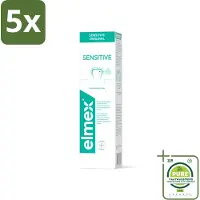 Elmex 5 x Tandpasta Sensitive Original 75 ml - Grootverpakking - Gevoelige Tanden - Tandpasta - Aminfluoride - Cariës - Tandgevoeligheid