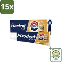 Fixodent 15 x - Kleefpasta - Plus - Krachtige Hechting - 40 g - Grootverpakking - Kleefpasta Kunstgebit - Kunstgebit Hechting - Kunstgebit Fixatie - Kunstgebit Kleefpasta - Kunstgebit Comfort