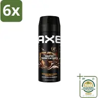 Axe Deodorant Bodyspray Dark Temptation 150 ml - Voordeelverpakking - 6 stuks - Geurbeheersing - Donkere chocolade