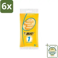 BIC - Scheermesjes - Sensitive - Enkel Mesje - Wegwerpmesjes - 5 Scheermesjes - Voordeelverpakking - 6 stuks - Wegwerpscheermesje - Roestvrij staal